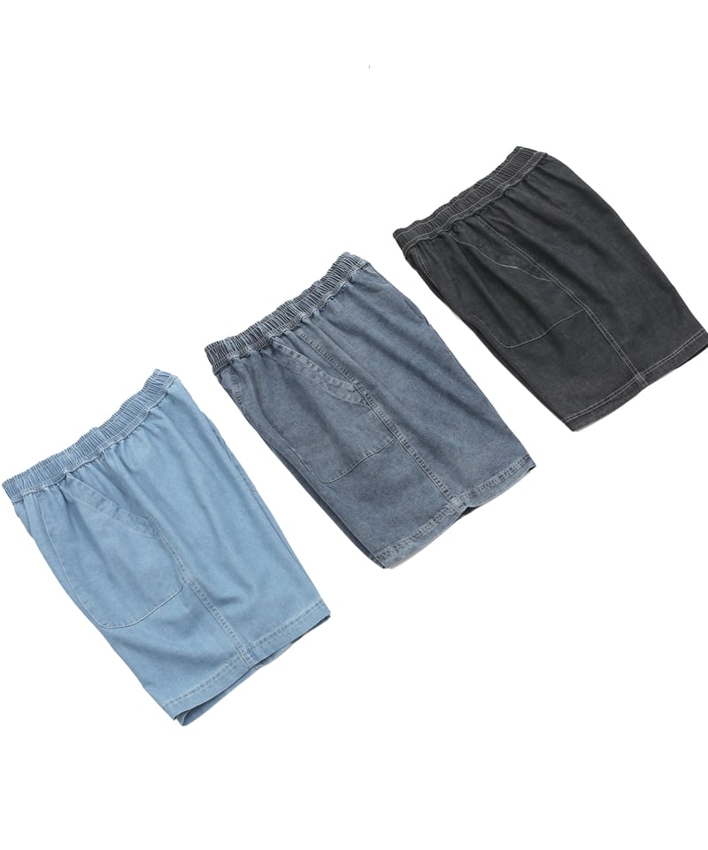 リネンデニム ワイドショートパンツ【3 color】 | BOYSHE リネンデニム ワイドショートパンツ【3 color】 | BOYSHE