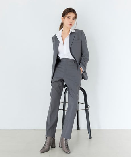 《BOYSHE Basic Suit》シングルブレスト＆スリムスラックス【セットアップ】グレー