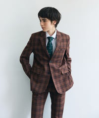 《BOYSHE Check Suit》シングルブレスト＆スリムスラックス【セットアップ】ブラウン