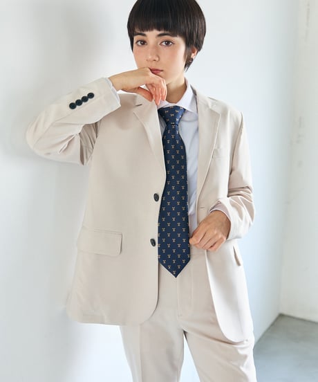 《BOYSHE Cool Summer Suit》シングルブレスト＆スリムスラックス【セットアップ】アイボリー