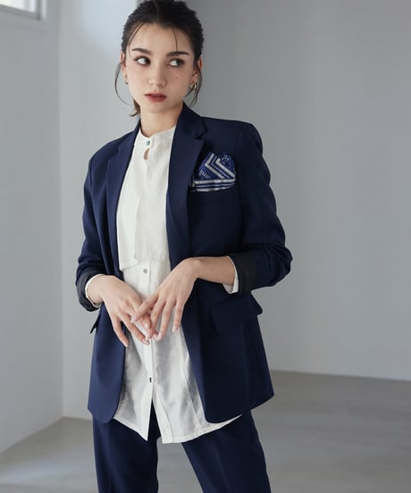 《BOYSHE Basic Suit》シングルブレスト＆スリムスラックス【セットアップ】ネイビー