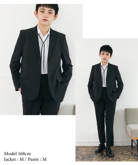 《BOYSHE Cool Summer Suit》シングルブレスト＆スリムスラックス【セットアップ】ブラック
