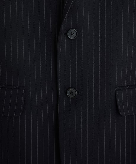 《BOYSHE Stripe Suit》シングルブレスト＆スリムスラックス【セットアップ】ストライプ ブラック