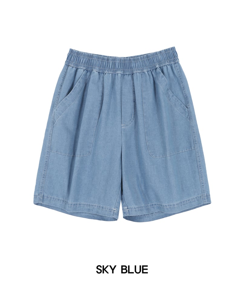 リネンデニム ワイドショートパンツ【3 color】 | BOYSHE リネンデニム ワイドショートパンツ【3 color】 | BOYSHE