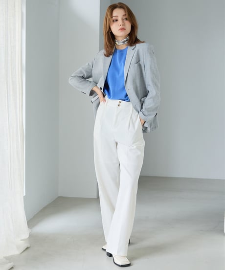 《BOYSHE Cool Summer CHECK Suit》シングルブレスト＆スリムスラックス【セットアップ】グレー
