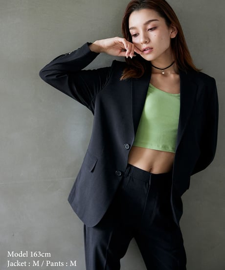 《BOYSHE Cool Summer Suit》シングルブレスト＆スリムスラックス【セットアップ】ブラック