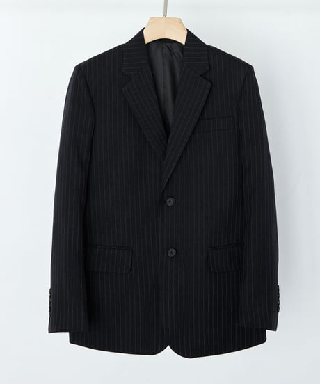 《BOYSHE Stripe Suit》シングルブレスト＆スリムスラックス【セットアップ】ストライプ ブラック