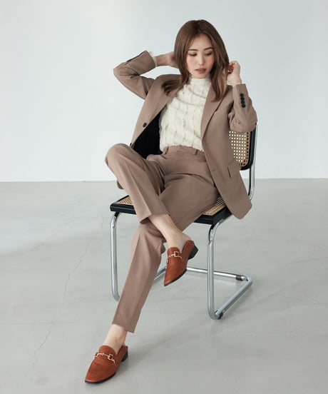 《BOYSHE Basic Suit》シングルブレスト＆スリムスラックス【セットアップ】ベージュ