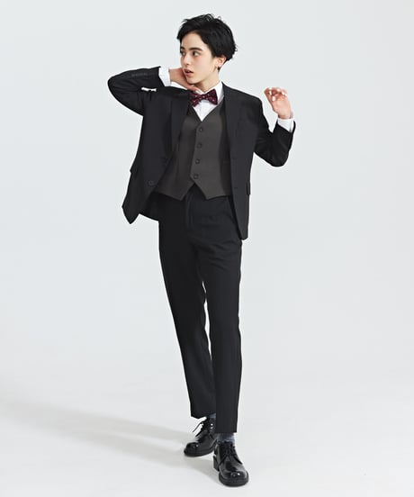 《BOYSHE Basic Suit》シングルブレスト＆スリムスラックス【セットアップ】ブラック