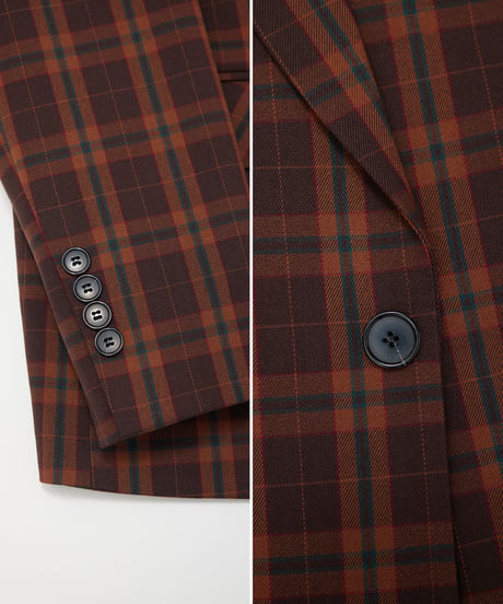 《BOYSHE Check Suit》シングルブレスト＆スリムスラックス【セットアップ】ブラウン