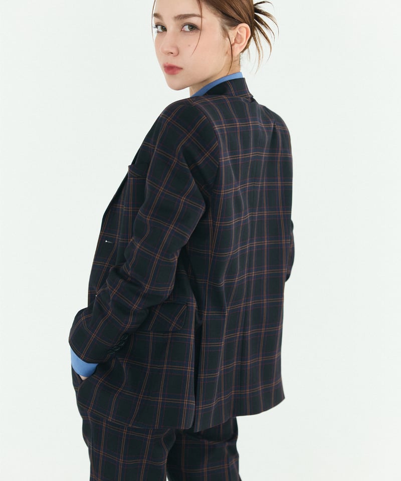 BOYSHE Check Suit》シングルブレスト＆スリムスラックス