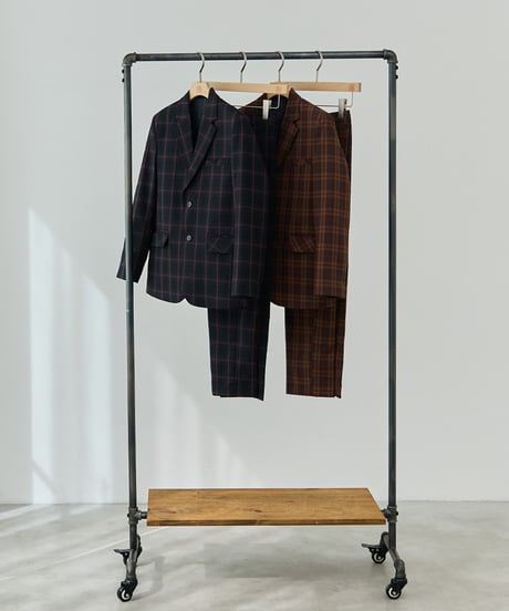 《BOYSHE Check Suit》シングルブレスト＆スリムスラックス【セットアップ】ネイビー