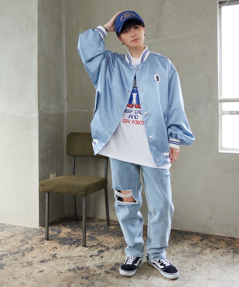 Silas デニムブルー スタジャン Silas デニムブルー スタジャン