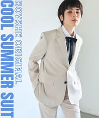 《BOYSHE Cool Summer Suit》シングルブレスト＆スリムスラックス【セットアップ】アイボリー