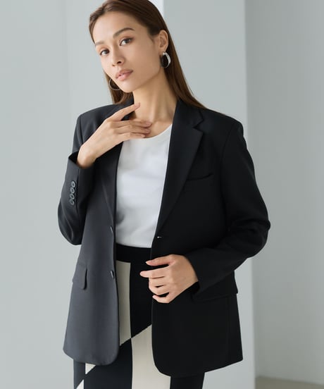 《BOYSHE Basic Suit》シングルブレスト＆スリムスラックス【セットアップ】ブラック