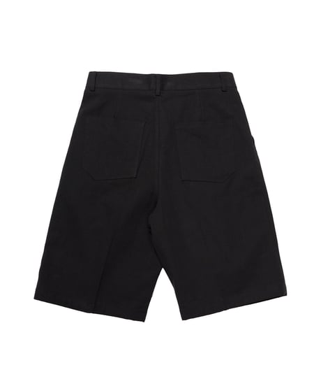 ツータック ワイド ハーフパンツ　ブラック