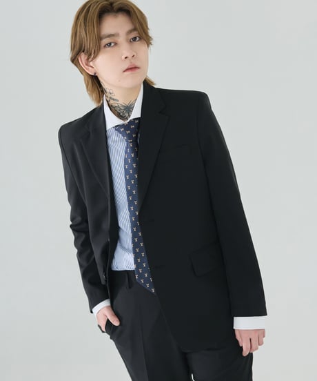 《BOYSHE Cool Summer Suit》シングルブレスト＆スリムスラックス【セットアップ】ブラック
