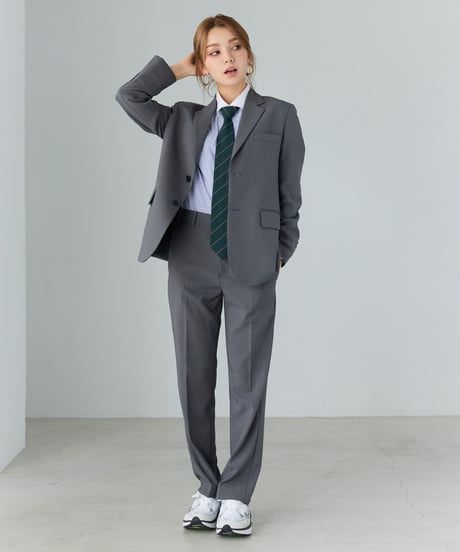 《BOYSHE Basic Suit》シングルブレスト＆スリムスラックス【セットアップ】グレー