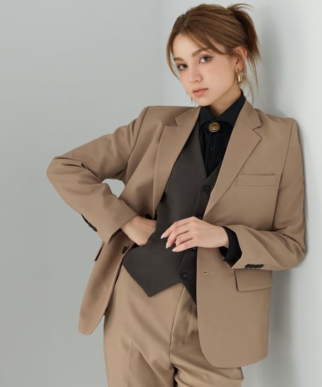 《BOYSHE Basic Suit》シングルブレスト＆スリムスラックス【セットアップ】ベージュ