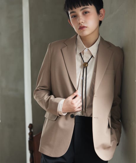 《BOYSHE Basic Suit》シングルブレスト＆スリムスラックス【セットアップ】ベージュ