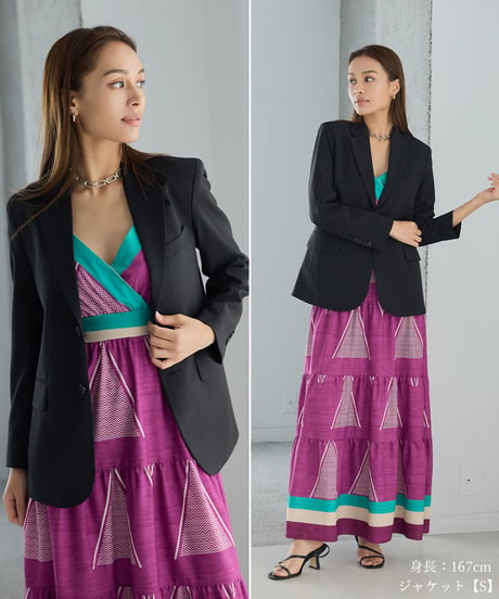《BOYSHE Cool Summer Suit》シングルブレスト＆スリムスラックス【セットアップ】ブラック