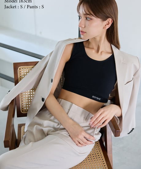 《BOYSHE Cool Summer Suit》シングルブレスト＆スリムスラックス【セットアップ】アイボリー