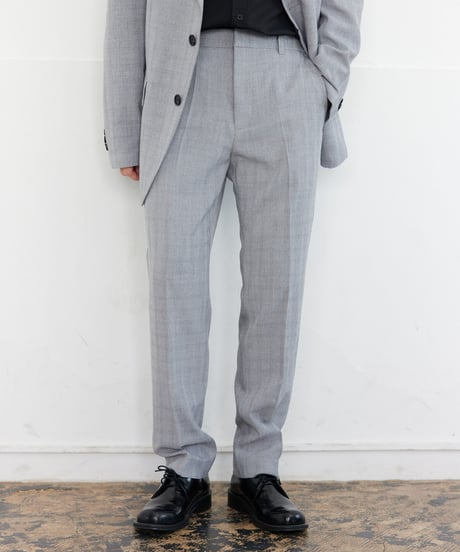 《BOYSHE Cool Summer CHECK Suit》シングルブレスト＆スリムスラックス【セットアップ】グレー
