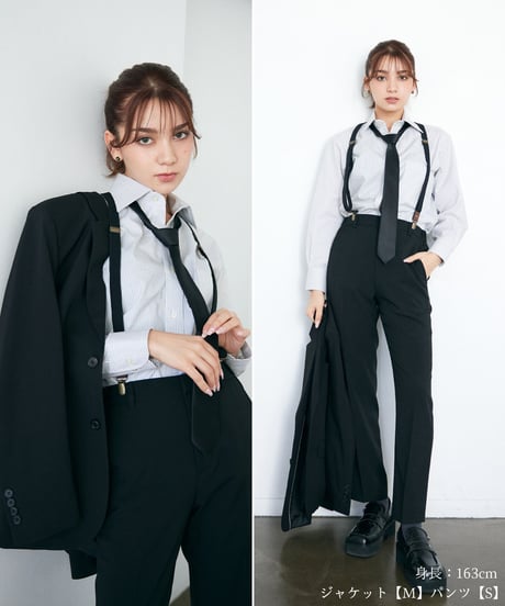 《BOYSHE Basic Suit》シングルブレスト＆スリムスラックス【セットアップ】ブラック