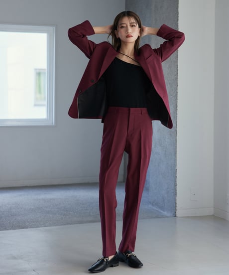 《BOYSHE Basic Suit》シングルブレスト＆スリムスラックス【セットアップ】ワインレッド