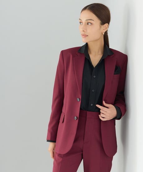 《BOYSHE Basic Suit》シングルブレスト＆スリムスラックス【セットアップ】ワインレッド