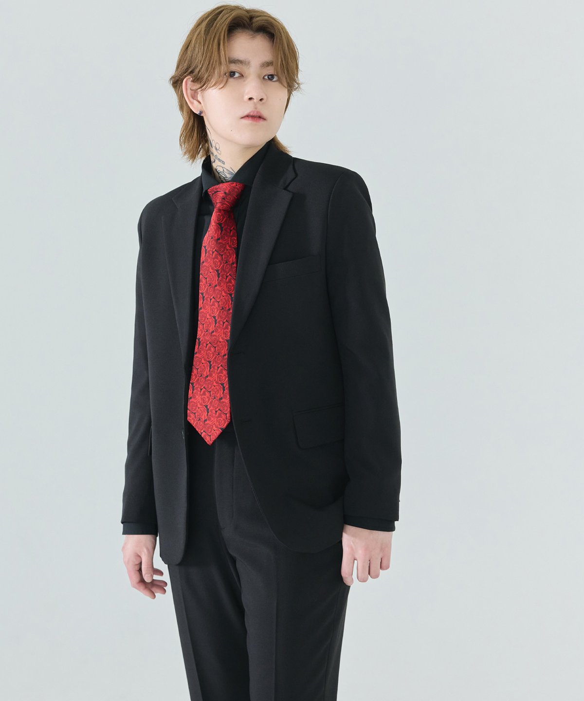 SAINT LAURENT エディ期 薔薇柄 シルク ナロー ネクタイ シルク薔薇ネクタイ | BOYSHE