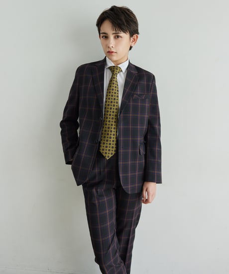 《BOYSHE Check Suit》シングルブレスト＆スリムスラックス【セットアップ】ネイビー