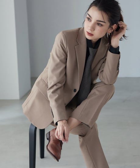 《BOYSHE Basic Suit》シングルブレスト＆スリムスラックス【セットアップ】ベージュ