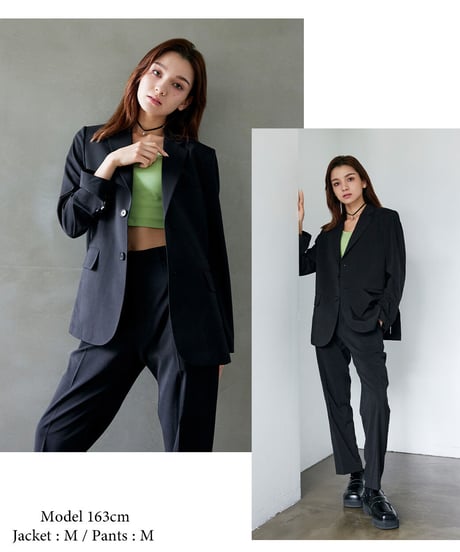 《BOYSHE Cool Summer Suit》シングルブレスト＆スリムスラックス【セットアップ】ブラック