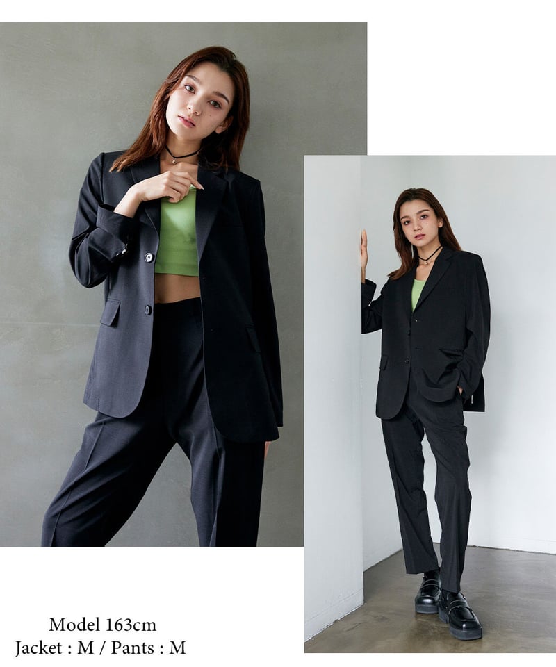 m*i様 WWS ブラック シングルブレストジャケット Ｌ パンツMセット m*i様 WWS ブラック シングルブレストジャケット L パンツM