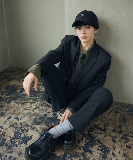 《BOYSHE Basic Suit》シングルブレスト＆スリムスラックス【セットアップ】ブラック