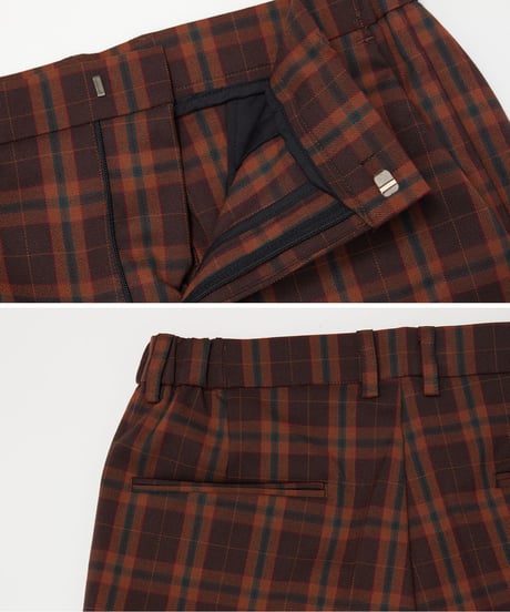 《BOYSHE Check Suit》シングルブレスト＆スリムスラックス【セットアップ】ブラウン