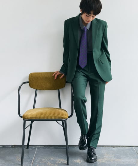 《BOYSHE Basic Suit》シングルブレスト＆スリムスラックス【セットアップ】グリーン