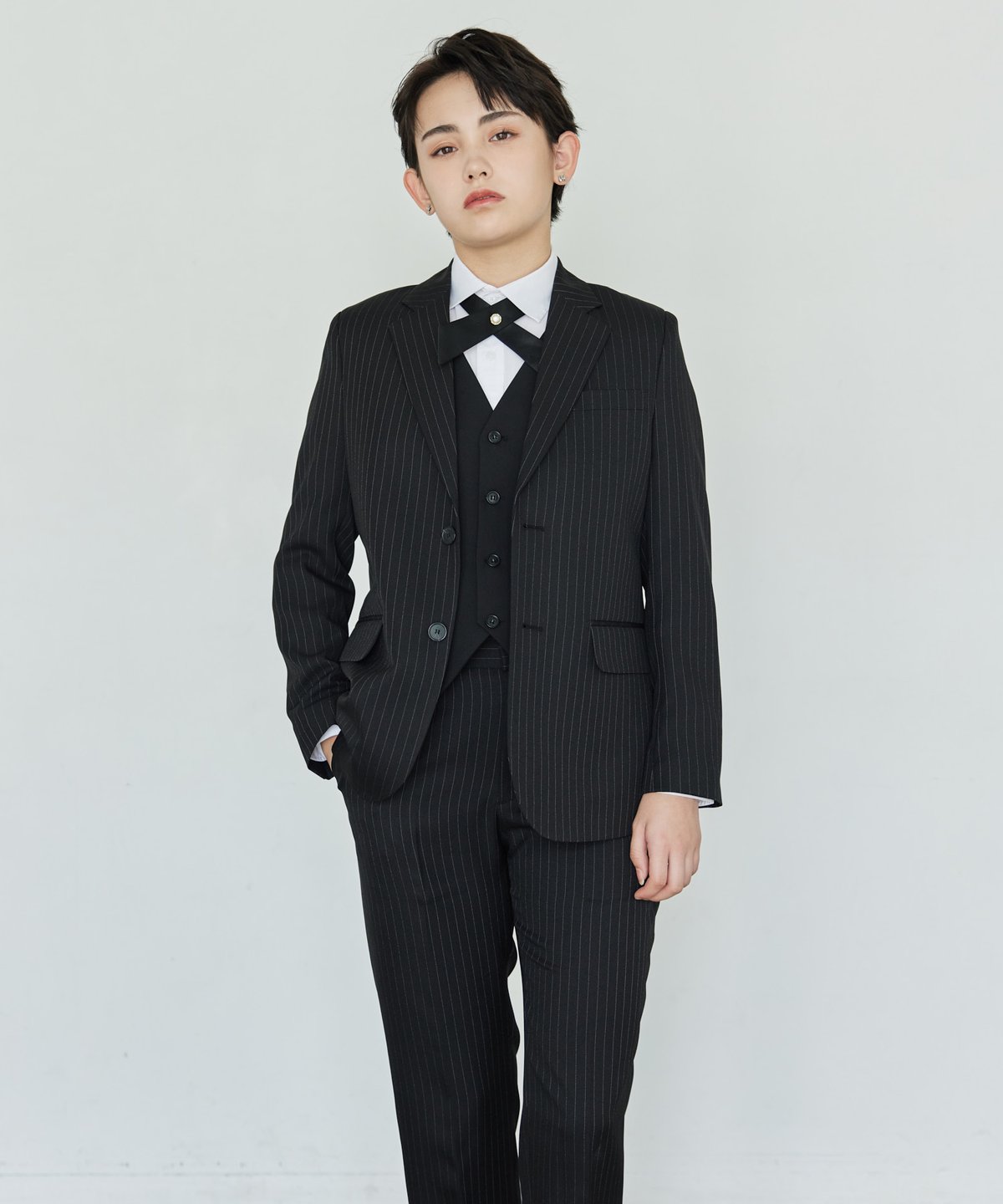 BOYSHE Stripe Suit》シングルブレスト&スリムスラックス BOYSHE Stripe Suit》シングルブレスト&スリムスラックス
