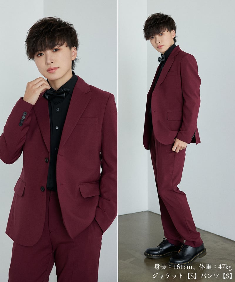 ヴィンテージ バーガンディ カラー ダブル ウール セットアップ スーツ 赤 アニエスベー ビンテージ ボルドー ワイン 赤 セットアップスーツ