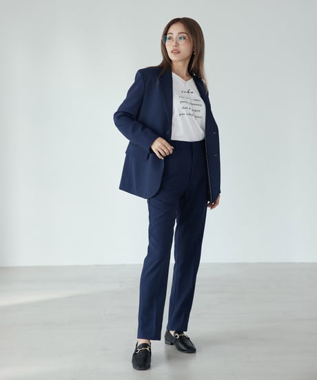 《BOYSHE Basic Suit》シングルブレスト＆スリムスラックス【セットアップ】ネイビー