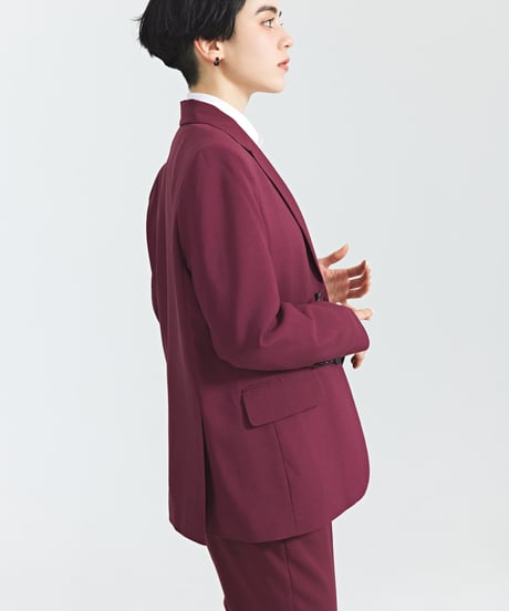 《BOYSHE Basic Suit》シングルブレスト＆スリムスラックス【セットアップ】ワインレッド