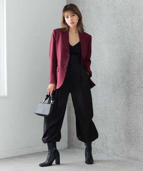 《BOYSHE Basic Suit》シングルブレスト＆スリムスラックス【セットアップ】ワインレッド