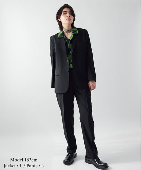 《BOYSHE Cool Summer Suit》シングルブレスト＆スリムスラックス【セットアップ】ブラック