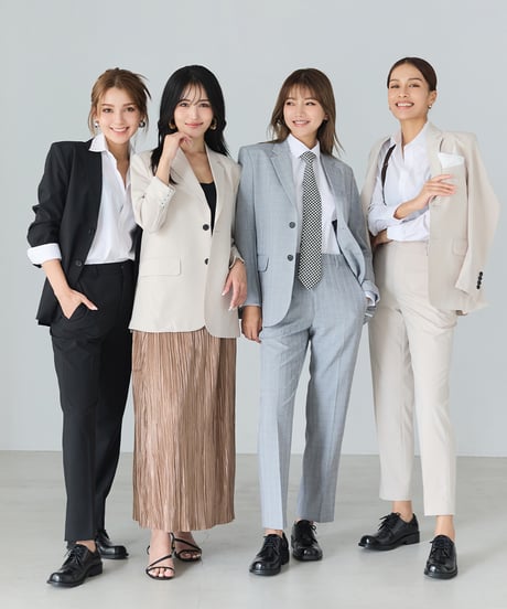 《BOYSHE Cool Summer Suit》シングルブレスト＆スリムスラックス【セットアップ】アイボリー