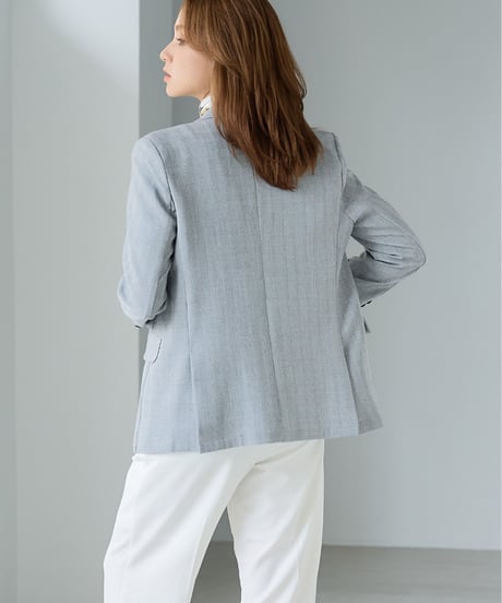 《BOYSHE Cool Summer CHECK Suit》シングルブレスト＆スリムスラックス【セットアップ】グレー