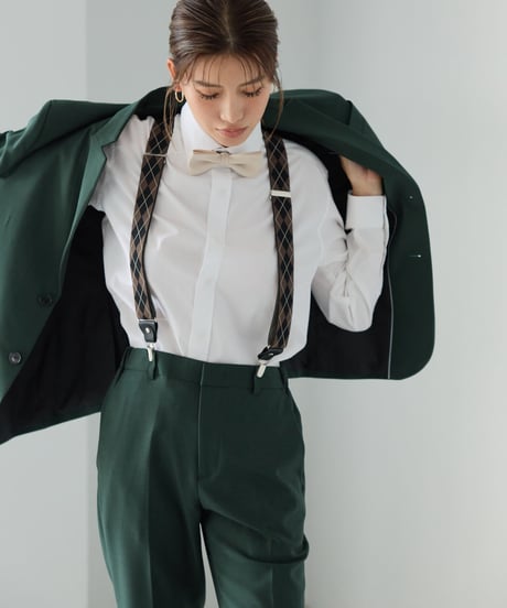 《BOYSHE Basic Suit》シングルブレスト＆スリムスラックス【セットアップ】グリーン