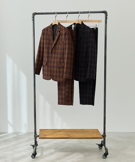《BOYSHE Check Suit》シングルブレスト＆スリムスラックス【セットアップ】ブラウン