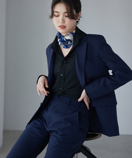《BOYSHE Basic Suit》シングルブレスト＆スリムスラックス【セットアップ】ネイビー