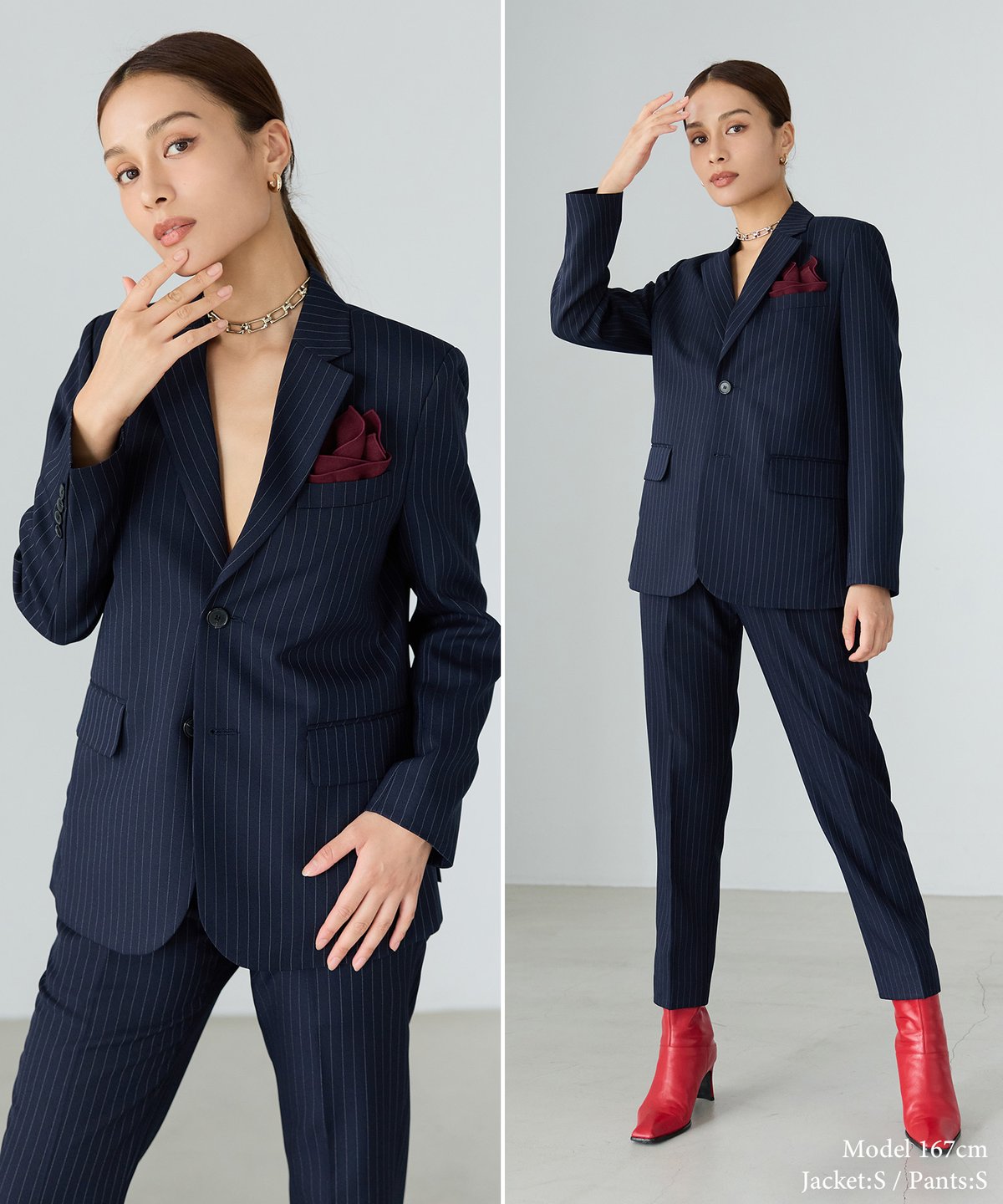 BOYSHE Stripe Suit》シングルブレスト＆スリムスラックス 